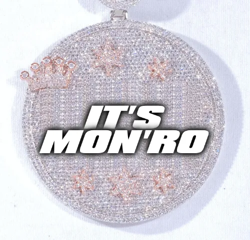 CUSTOM LETTER NECKLACE 3D BIG CROWN DISC sold by The GUU Shop