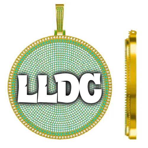 CUSTOM LETTER NECKLACE 3D BIG DISC sold by The GUU Shop