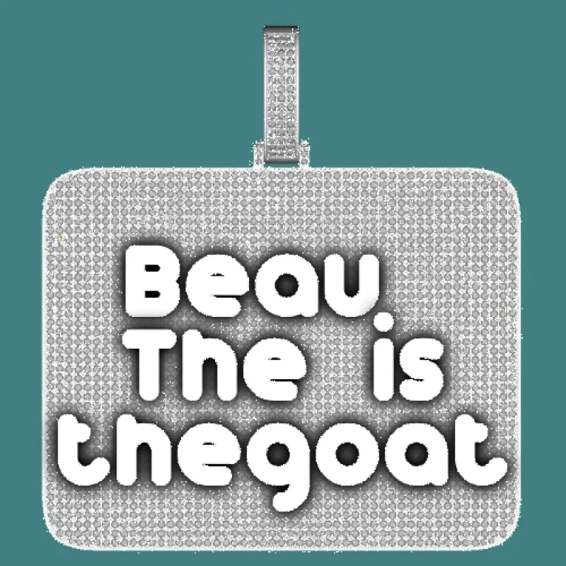 CUSTOM LETTER NECKLACE 3D BIG SQUARE sold by The GUU Shop