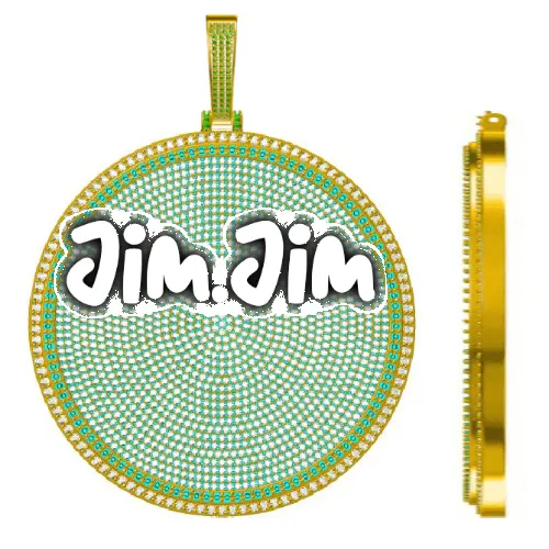 CUSTOM LETTER NECKLACE 3D BIG DISC sold by The GUU Shop