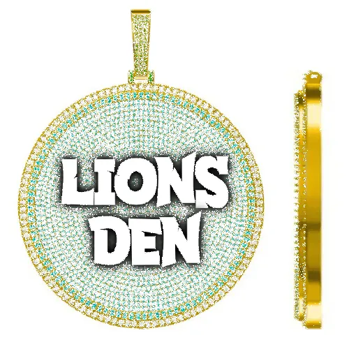 CUSTOM LETTER NECKLACE 3D BIG DISC sold by The GUU Shop