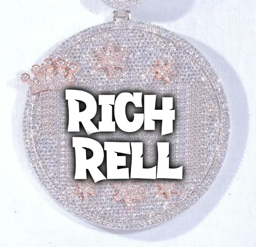 CUSTOM LETTER NECKLACE 3D BIG CROWN DISC sold by The GUU Shop