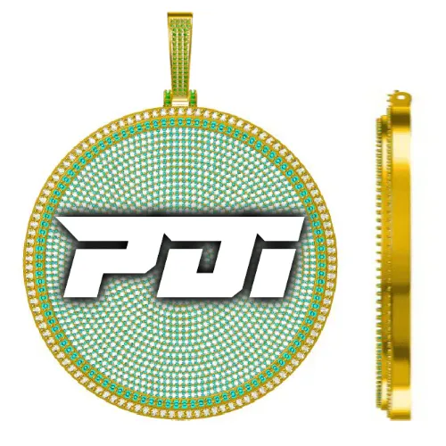 CUSTOM LETTER NECKLACE 3D BIG DISC sold by The GUU Shop