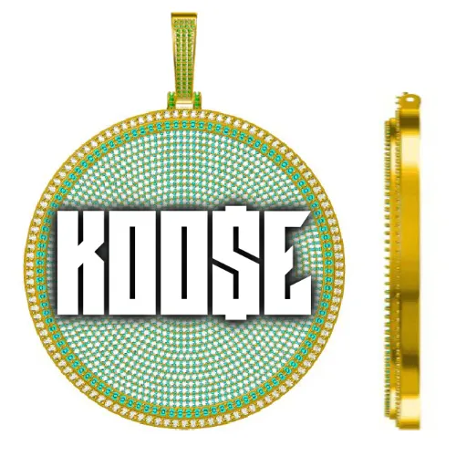 CUSTOM LETTER NECKLACE 3D BIG DISC sold by The GUU Shop