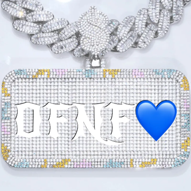 CUSTOM LETTER NECKLACE 3D COLORFUL SQUARE sold by The GUU Shop