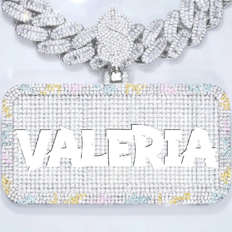 CUSTOM LETTER NECKLACE 3D COLORFUL SQUARE sold by The GUU Shop