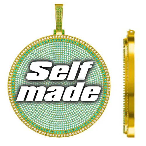 CUSTOM LETTER NECKLACE 3D BIG DISC sold by The GUU Shop