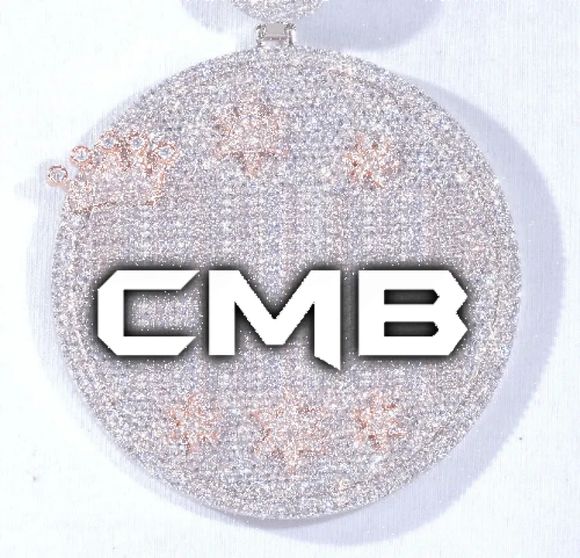 CUSTOM LETTER NECKLACE 3D BIG CROWN DISC sold by The GUU Shop