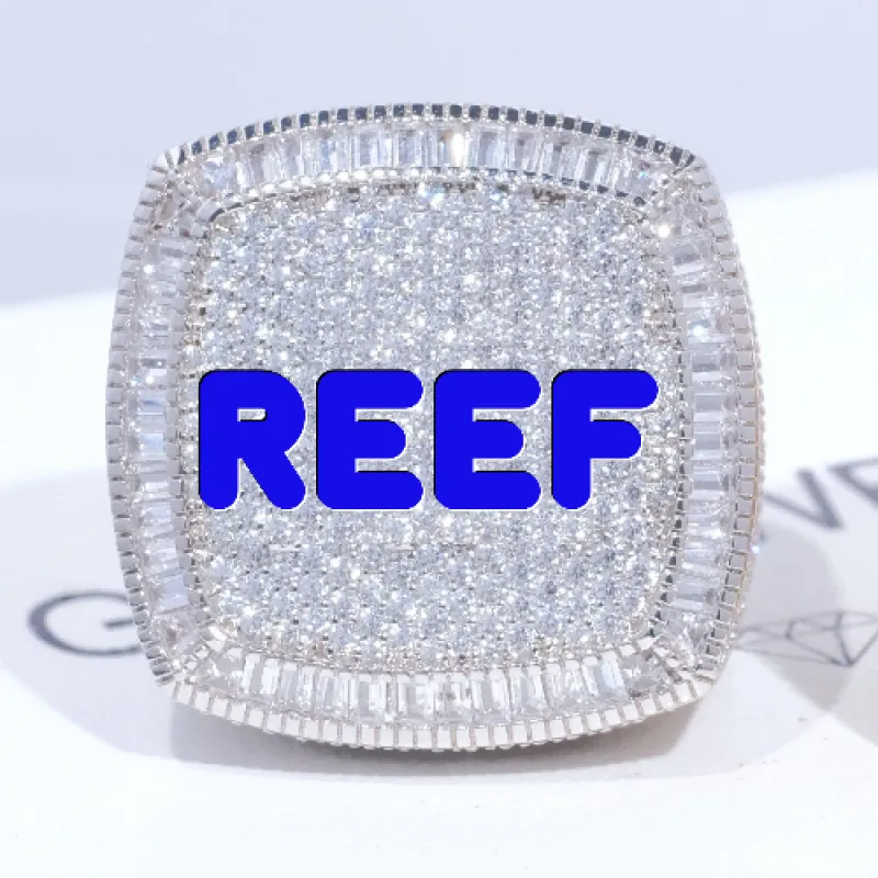 CUSTOM LETTER 3D ICED RING sold by The GUU Shop
