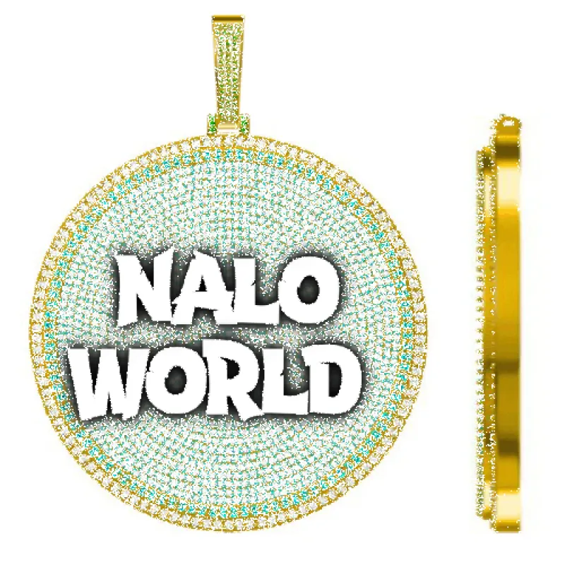 CUSTOM LETTER NECKLACE 3D BIG DISC sold by The GUU Shop