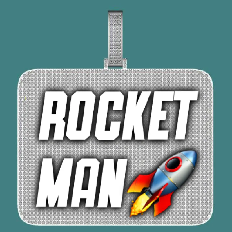 CUSTOM LETTER NECKLACE 3D BIG SQUARE sold by The GUU Shop