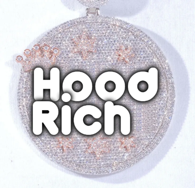 CUSTOM LETTER NECKLACE 3D BIG CROWN DISC sold by The GUU Shop