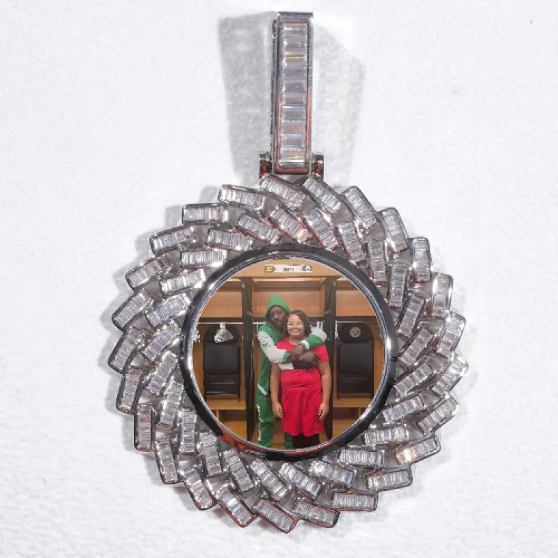 Large 3D Baguette Custom Picture Pendant sold by The GUU Shop