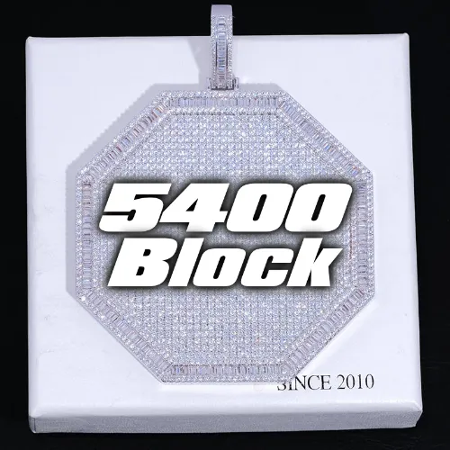 CUSTOM LETTER NECKLACE 3D BIG OCTAGON sold by The GUU Shop