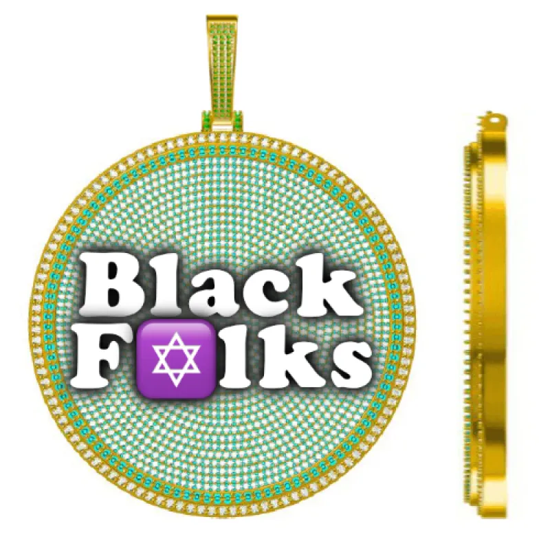 CUSTOM LETTER NECKLACE 3D BIG DISC sold by The GUU Shop