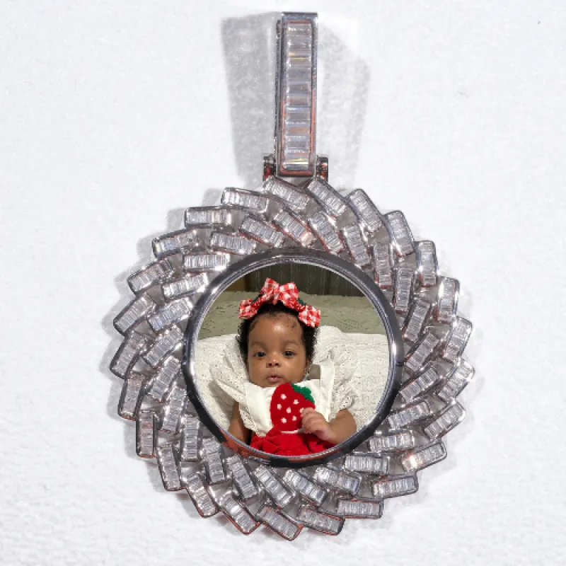 Large 3D Baguette Custom Picture Pendant sold by The GUU Shop