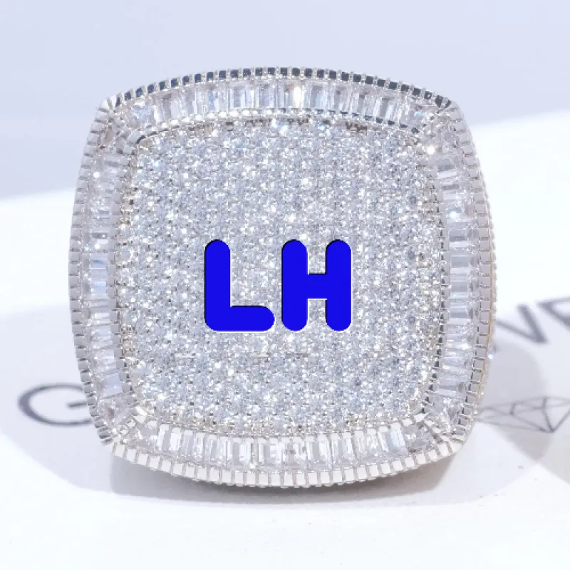 CUSTOM LETTER 3D ICED RING sold by The GUU Shop