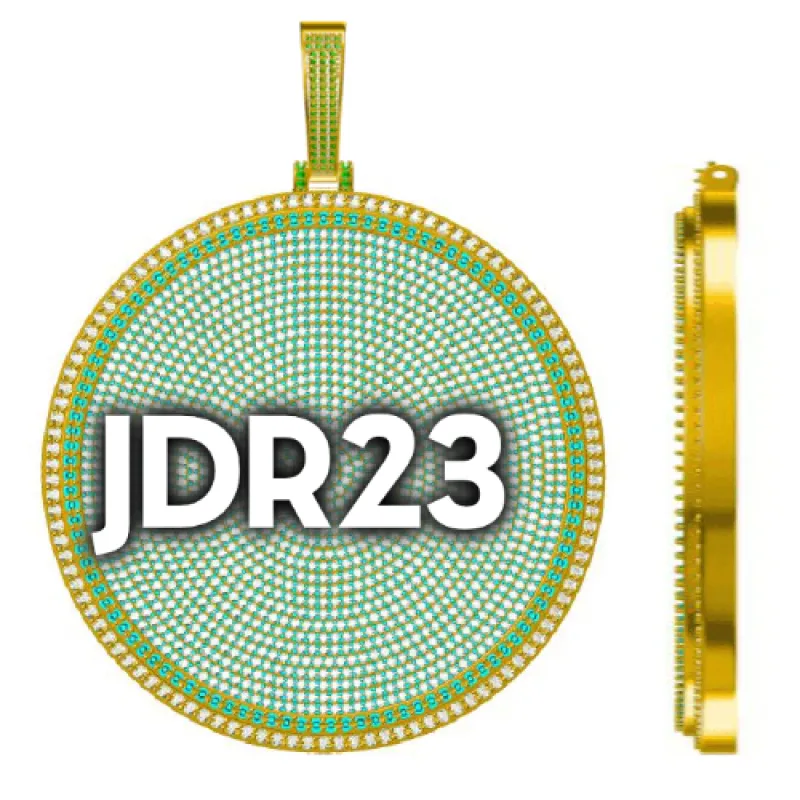 CUSTOM LETTER NECKLACE 3D BIG DISC sold by The GUU Shop