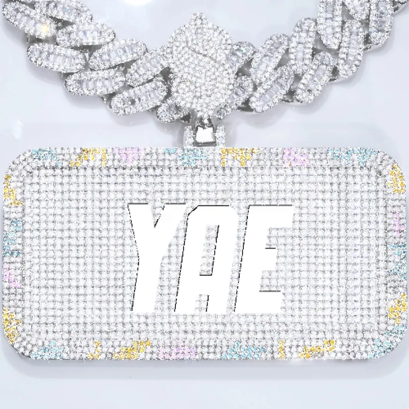 CUSTOM LETTER NECKLACE 3D COLORFUL SQUARE sold by The GUU Shop