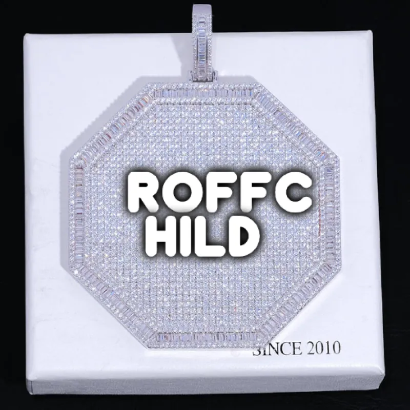 CUSTOM LETTER NECKLACE 3D BIG OCTAGON sold by The GUU Shop