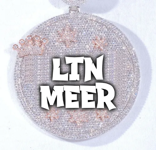 CUSTOM LETTER NECKLACE 3D BIG CROWN DISC sold by The GUU Shop