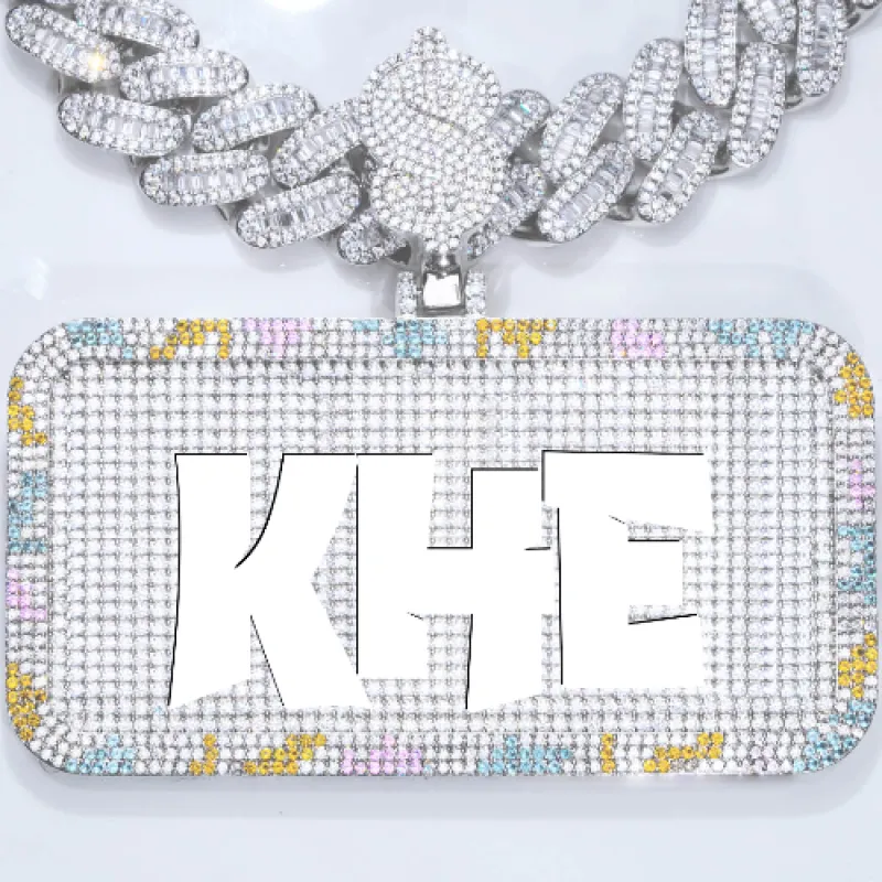 CUSTOM LETTER NECKLACE 3D COLORFUL SQUARE sold by The GUU Shop