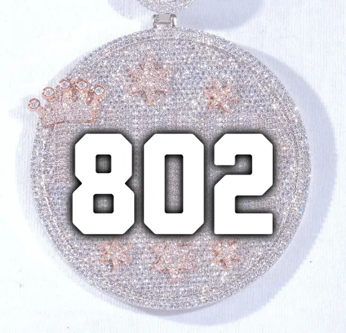 CUSTOM LETTER NECKLACE 3D BIG CROWN DISC sold by The GUU Shop