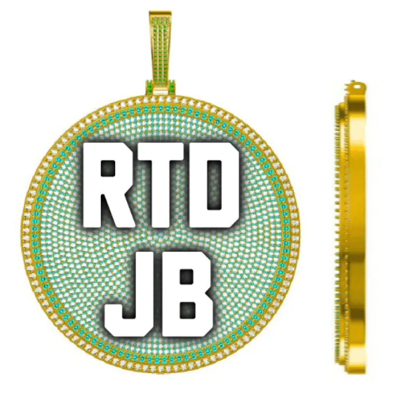 CUSTOM LETTER NECKLACE 3D BIG DISC sold by The GUU Shop