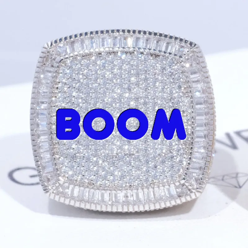 CUSTOM LETTER 3D ICED RING sold by The GUU Shop