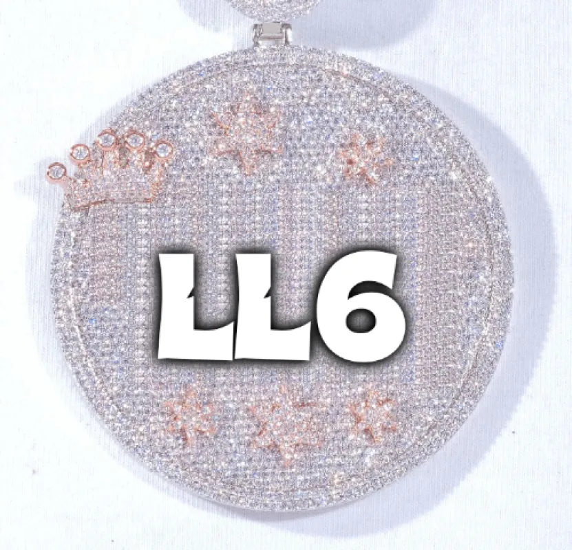 CUSTOM LETTER NECKLACE 3D BIG CROWN DISC sold by The GUU Shop