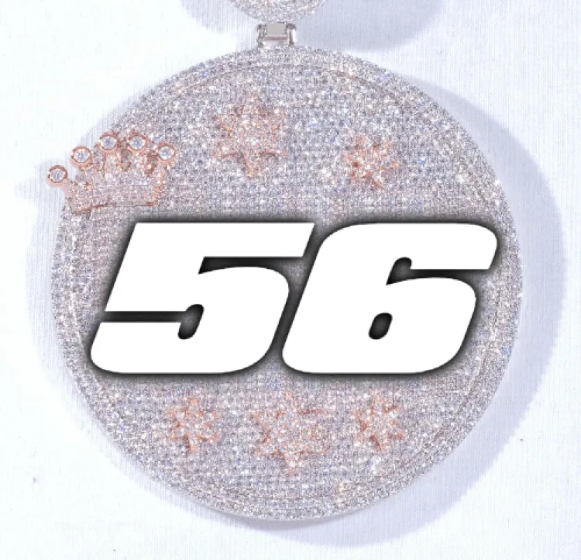 CUSTOM LETTER NECKLACE 3D BIG CROWN DISC sold by The GUU Shop