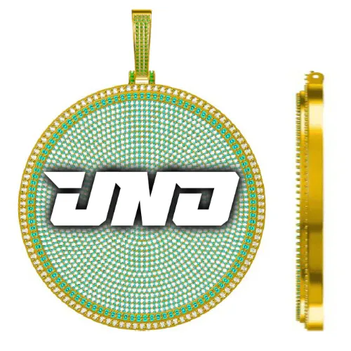 CUSTOM LETTER NECKLACE 3D BIG DISC sold by The GUU Shop