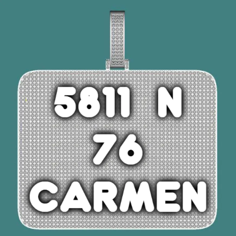 CUSTOM LETTER NECKLACE 3D BIG SQUARE sold by The GUU Shop