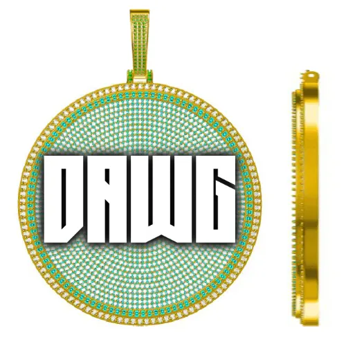 CUSTOM LETTER NECKLACE 3D BIG DISC sold by The GUU Shop