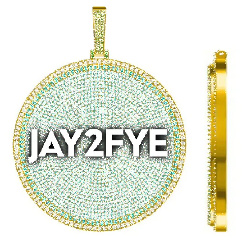 CUSTOM LETTER NECKLACE 3D BIG DISC sold by The GUU Shop