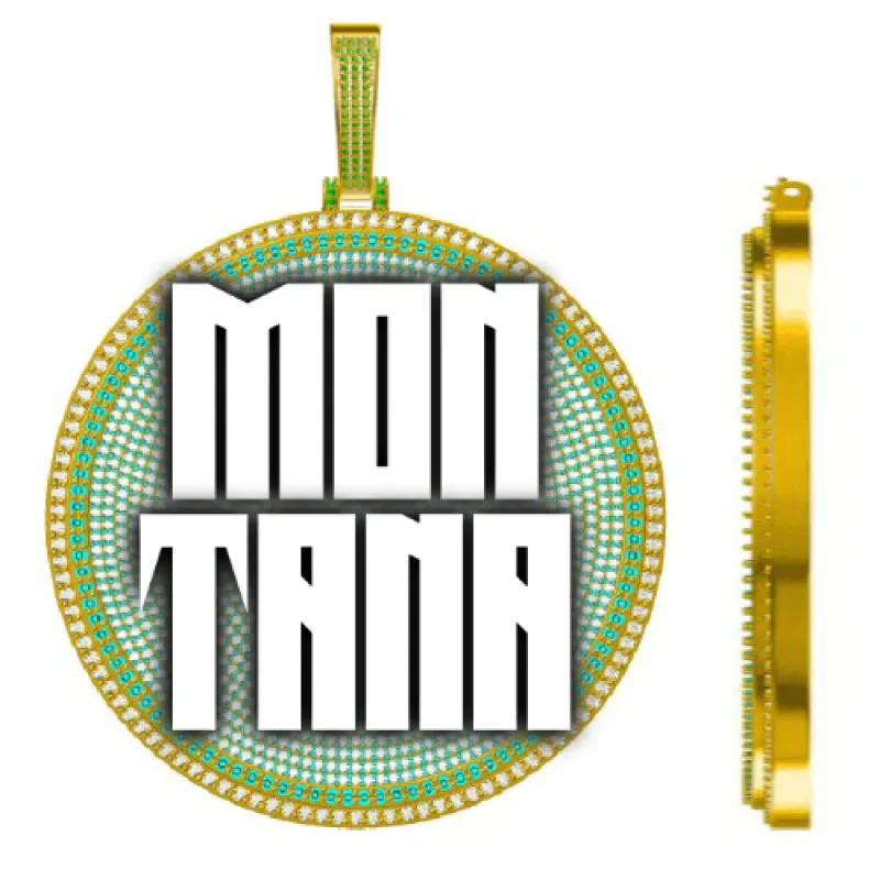 CUSTOM LETTER NECKLACE 3D BIG DISC sold by The GUU Shop