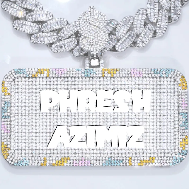 CUSTOM LETTER NECKLACE 3D COLORFUL SQUARE sold by The GUU Shop