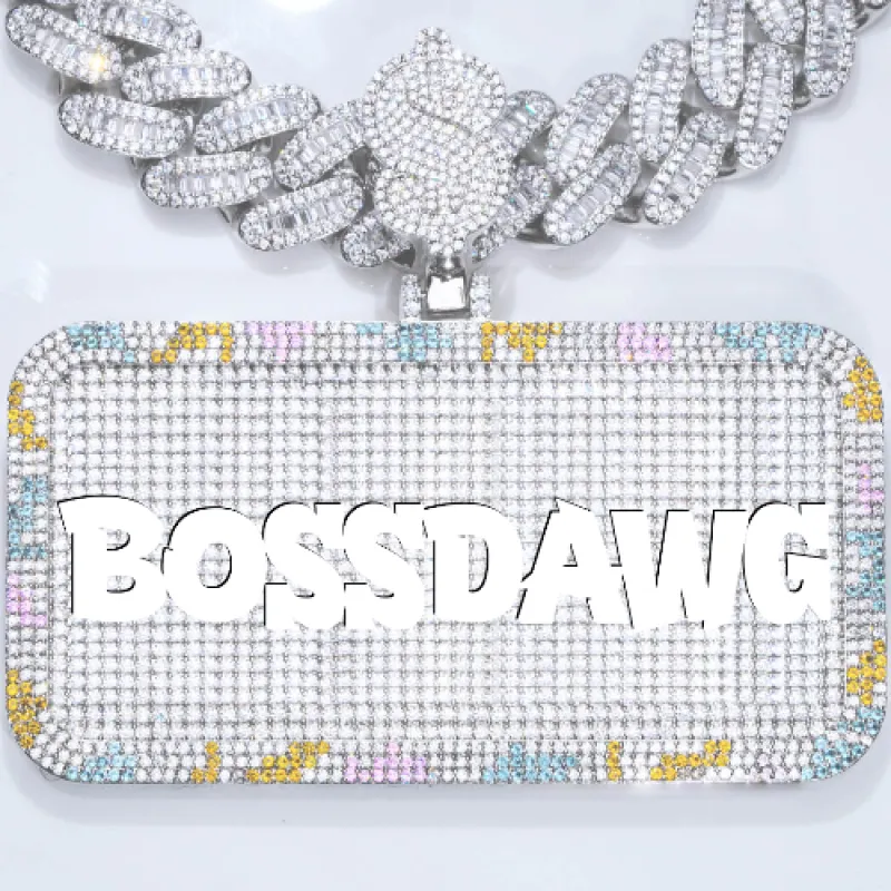 CUSTOM LETTER NECKLACE 3D COLORFUL SQUARE sold by The GUU Shop