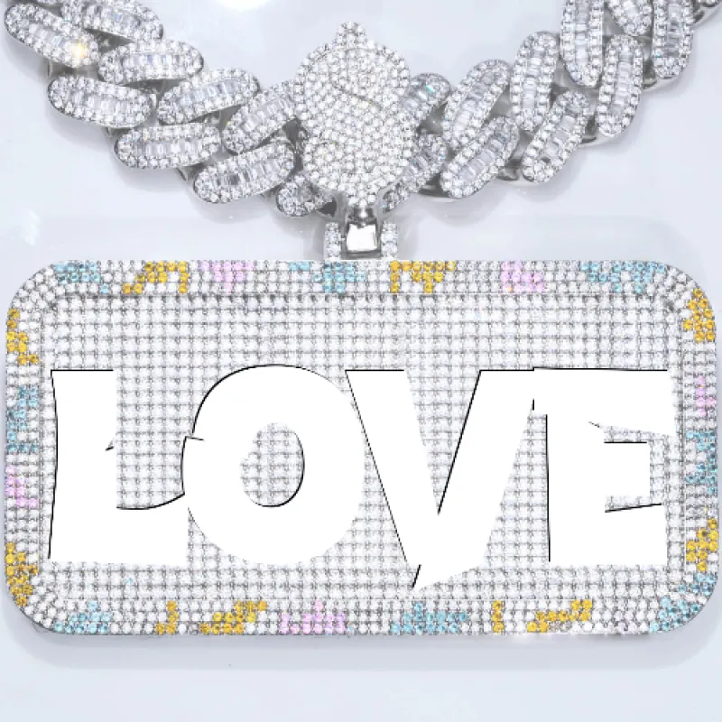 CUSTOM LETTER NECKLACE 3D COLORFUL SQUARE sold by The GUU Shop