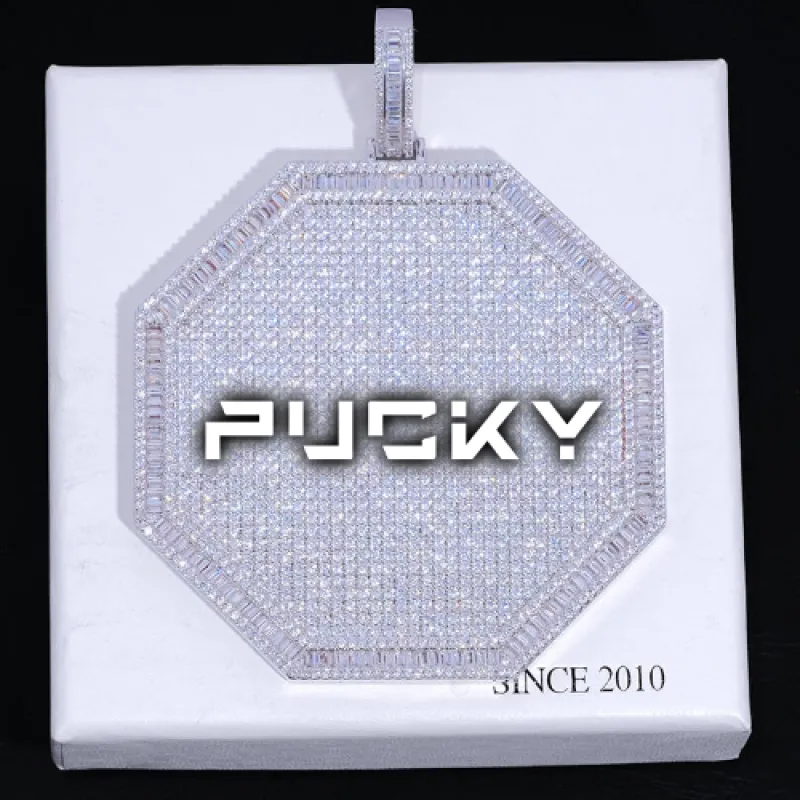 CUSTOM LETTER NECKLACE 3D BIG OCTAGON made by The GUU Shop