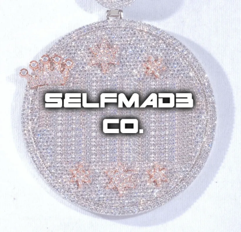 CUSTOM LETTER NECKLACE 3D BIG CROWN DISC made by The GUU Shop