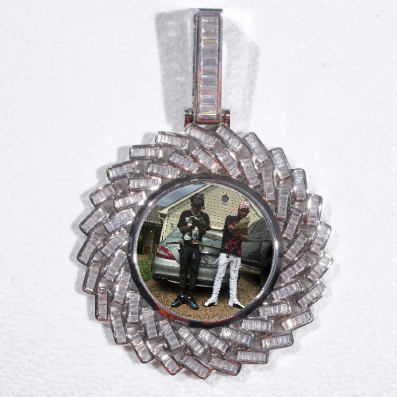 Large 3D Baguette Custom Picture Pendant sold by The GUU Shop