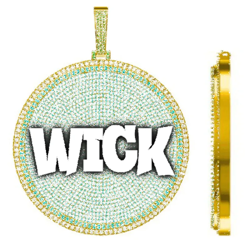 CUSTOM LETTER NECKLACE 3D BIG DISC sold by The GUU Shop