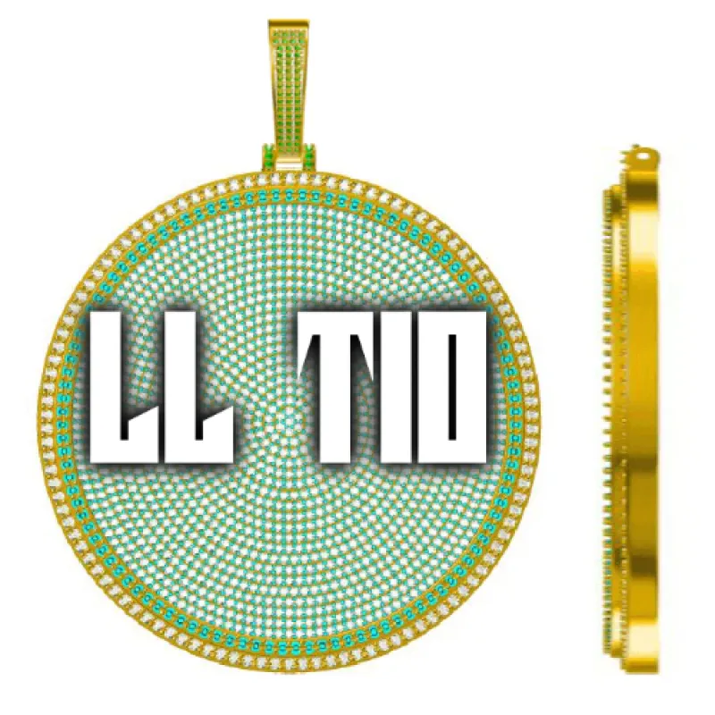 CUSTOM LETTER NECKLACE 3D BIG DISC sold by The GUU Shop