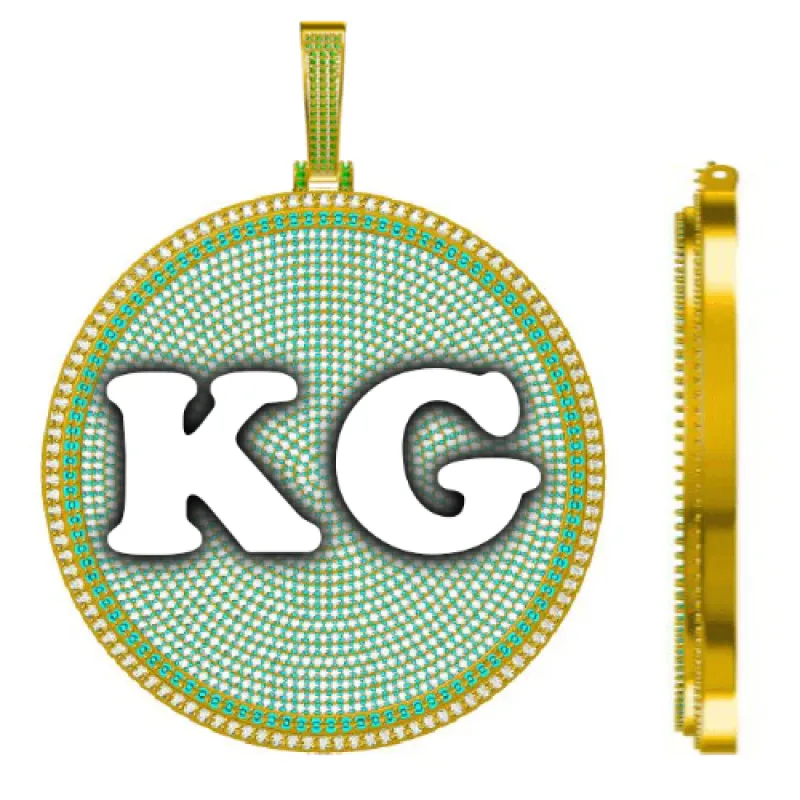 CUSTOM LETTER NECKLACE 3D BIG DISC made by The GUU Shop