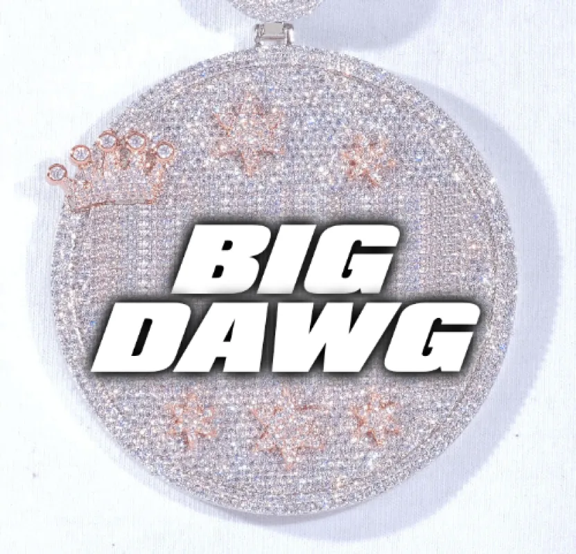 CUSTOM LETTER NECKLACE 3D BIG CROWN DISC made by The GUU Shop