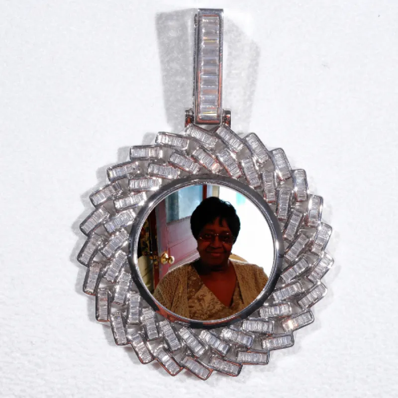 Large 3D Baguette Custom Picture Pendant sold by The GUU Shop