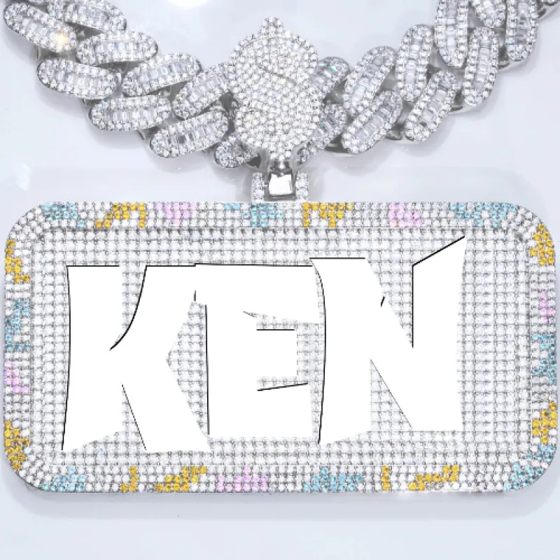 CUSTOM LETTER NECKLACE 3D COLORFUL SQUARE sold by The GUU Shop