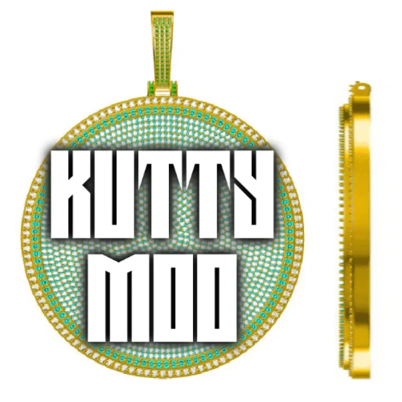 CUSTOM LETTER NECKLACE 3D BIG DISC sold by The GUU Shop