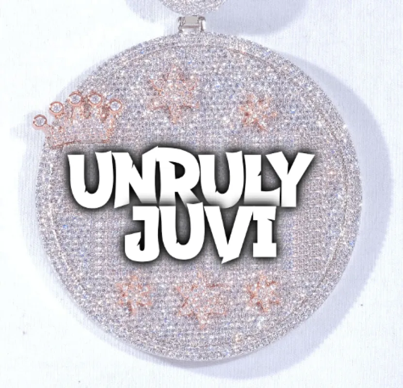 CUSTOM LETTER NECKLACE 3D BIG CROWN DISC sold by The GUU Shop